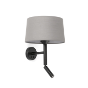 Faro Windsor - applique murale avec lecteur - Ø 29 x 49,9 x 26,5 cm - noir mat et gris