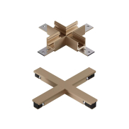 Lucide Linial - système de rails magnétiques - pièce de jonction en X & connecteur électrique - 16 x 16 x 1,7 cm - champagne