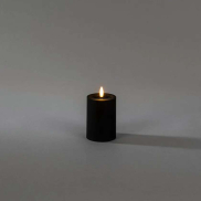 Konstsmide - Bougie à LED bloc sur piles avec flamme vacillante - Ø 7 x 10 cm - IP44 - noir