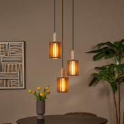 Lucide Lambres - lampe suspendue - Ø 40 x 164 cm - taupe