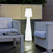 New Garden Lola 110 - lampadaire rechargeable avec télécommande - Ø 26,5 x 110 cm - 12W LED dimmable inclus - IP65 - blanc