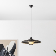 Nova Luce Capa - lampe suspendue - Ø 61 x 200 cm - naturel et noir
