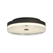 Searchlight Cyprus - plafonnier - Ø 40 x 11 cm - 29W LED dimmable inclus - noir et transparent