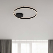 Nova Luce Hedra - plafonnier - Ø 60 x 5 cm - 60W dimmable LED inclus - noir sablé