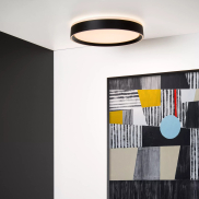 Lucide Nuria - plafonnier - Ø 40 x 7,5 cm - 24W LED inclus - 3 niveaux de gradation - noir