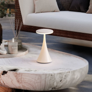 Nova Luce Elbo - lampe de table rechargeable pour extérieur - Ø 9 x 17 cm - 2W dimmable LED inclus - IP54 - blanc sablé