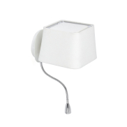 Faro Sweet - applique murale avec interrupteur - 20 x 24,5 x 45 cm - 1W LED inclus - blanc mat