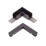 Lucide Linial - système de rails magnétiques - profilé d’angle horizontal & connecteur électrique - 9 x 9 x 1,8 cm - noir chrome mat