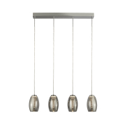 Searchlight Cyclone - lampe suspendue - 75,5 x 11,5 x 150 cm - 21W LED dimmable inclus - chrome et verre fumé