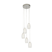 Searchlight Cyclone - lampe suspendue - Ø 35 x 150 cm - 27W LED dimmable inclus - chrome et transparent