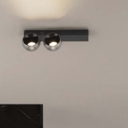 Nova Luce Lusa - plafonnier - 36 x 14 x 10 cm - 21W dimmable LED inclus - nickel brumeux et noir