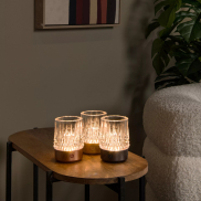 Lucide Lili - set de 3 lampes de table rechargeables - Ø 8 x 10,3 cm - 3W dimmable LED inclus - gold