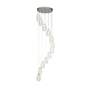 Searchlight Cyclone - lampe suspendue - Ø 52 x 200 cm - 63W LED dimmable inclus - chrome et transparent