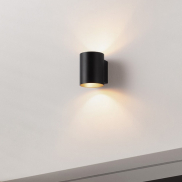 Nova Luce Dazle - applique murale - Ø 8 x 10 cm - noir sablé