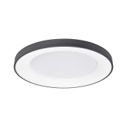 Nova Luce Rando Thin - plafonnier - Ø 60 x 9 cm - 50W LED dimmable inclus - noir sable - couleur blanc chaud