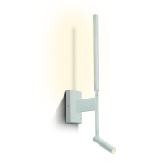 ONE Light Reading Spot - spot mural avec interrupteur - 10 x 7 x 51,5 cm - 3W + 6W LED inclus - blanc