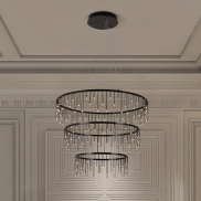 Nova Luce Stellar - lampe suspendue - Ø 80 x 200 cm - 72W dimmable LED inclus - noir chromé
