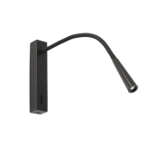 Faro Flin - applique murale avec interrupteur - 35,6 x 3,5 x 27,3 cm - 3W LED inclus - noir mat