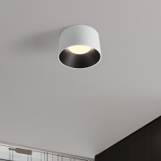 Nova Luce Atil - plafonnier - Ø 35 x 22 cm - 24W LED inclus - blanc sablé et noir