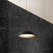 Nova Luce Sigi - lampe suspendue - Ø 45 x 180 cm - 40W dimmable LED inclus - noir sablé et bois