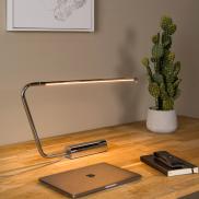 Lucide Madison - lampe de bureau - 62,5 x 5,5 x 33 cm - 6,5W LED dimmable inclus - chrome