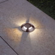 Century Italia Argo - spot au sol avec 4 fenêtres - Ø 5,8 x 6,5 cm - 0,75W LED inclus - 4000K - IP67 - marron