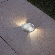 Century Italia Argo - spot au sol avec 2 fenêtres - Ø5,8 x 6,5 cm - 0,75W LED inclus - 3000K - IP67 - gris