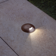 Century Italia Argo - spot au sol avec 1 fenêtre - Ø5,8 x 6,5 cm - 0,75W LED inclus - 3000K - IP67 - marron