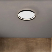 Nova Luce Ormi - plafonnier - Ø 45 x 7 cm - 38W dimmable LED inclus - noir sablé