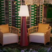 New Garden Lola 165 Pop - lampadaire avec source lumineuse rechargeable - Ø 45 x 165 cm - RGB + blanc 10W LED inclus - dimmable avec télécommande - IP54 - bordeaux