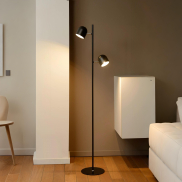 Lucide Skanska - lampadaire - 32 x 23 x 141 cm - 2 x 5W LED dimmable inclus - noir