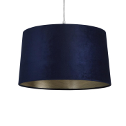 Abat-jour cylindrique Searchlight - Ø 40 x 25 cm - bleu marine avec or