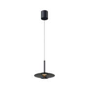Artdelight Madison – suspension – Ø 22 x 200 cm – 11W dimmable LED inclus – IP20 – noir et fumé