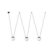 Faro Mine - lampe suspendue 3L - gris foncé - verre