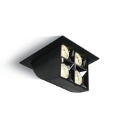 ONE Light Mirror Adjustable Boxes - spot encastrable - 109 x 109 mm, 100 x 100 mm encastrable - 16W LED inclus - noir