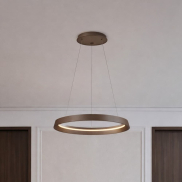 Nova Luce Ormi - lampe suspendue - Ø 60 x 150 cm - 52W dimmable LED inclus - brun café brossé