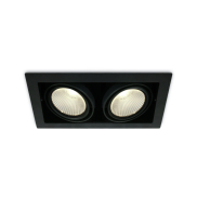 ONE Light COB Box Type Shop - spot à encastrer - 350 x 185 mm, 320 x 160 mm taille d'encastrement - 2 x 30W LED inclus - noir - couleur de lumière blanc chaud
