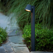 Lucide Dingo - lampe de jardin - 18 x 70 x 11 cm - 5W dimmable LED inclus - IP44 - anthracite
