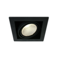 ONE Light COB Box Type Shop - spot à encastrer - 185 x 185 mm, 160 x 160 mm taille d'encastrement - 30W LED inclus - noir - couleur de lumière blanche