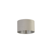 Searchlight Drum Shade - abat-jour - Ø 28 x 18 cm - gris clair et argent brossé