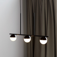 Nordlux Contina - lampe suspendue - 90 x 10 x 241,3 cm - noir et blanc opale