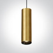 ONE Light Cylinder - lampe suspendue - Ø 7,5 x 240 cm - laiton brossé