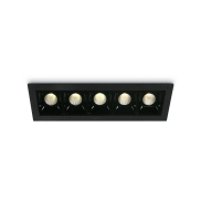 ONE Light Shop Square Boxes - spot encastré - 146 x 45 mm, 137 x 36 mm taille d'encastrement - 5 x 2W LED dimmable inclus - noir