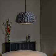 Lucide Maduka - lampe suspendue - Ø 47 x 127,5 cm - noir