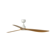 Faro Outwood L - ventilateur de plafond - Ø 150 cm - IP44 - blanc mat et chêne