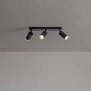 Nova Luce Mao - spot en saillie 3L - 5,5 x 16,5 x 38 cm - IP44 - noir sablé