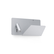 Faro Suau Right - applique murale avec interrupteur et port USB - 28 x 12 x 15,5 cm - 3W LED inclus - argenté