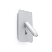Faro Suau - applique murale avec interrupteur - 9,5 x 14 x 17 cm - 3W LED inclus - argenté