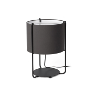 Faro Drum - lampe à poser - Ø 30 x 43 cm - noir et gris