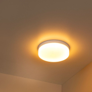 Lucide Biskit - plafonnier avec détecteur de mouvement - Ø 28 x 7,5 cm - 18W LED inclus - IP44 - blanc